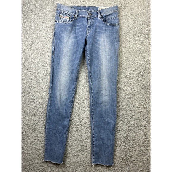 Diesel Denim - DIESEL Jeans Womens 30x34 (32) Getlegg Slim-Skinny 0884X Stretch Jeans Raw Hem